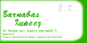 barnabas kupecz business card